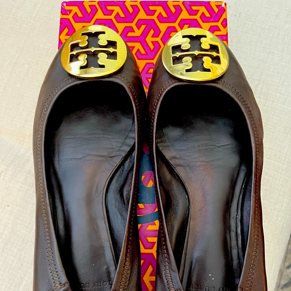 Tory Burch medium Brown/Gold Reva Ballet